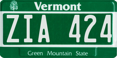 VT license plate ZIA424