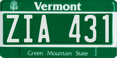 VT license plate ZIA431