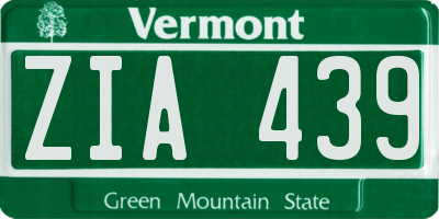 VT license plate ZIA439