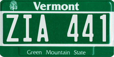 VT license plate ZIA441