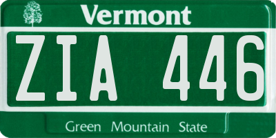 VT license plate ZIA446