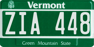 VT license plate ZIA448