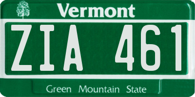 VT license plate ZIA461