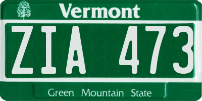 VT license plate ZIA473