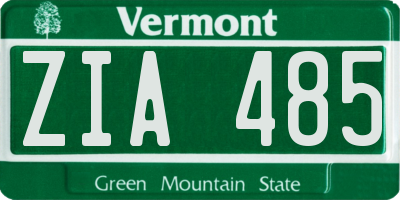 VT license plate ZIA485