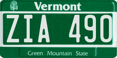 VT license plate ZIA490