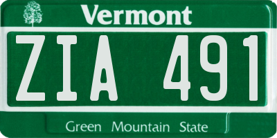 VT license plate ZIA491