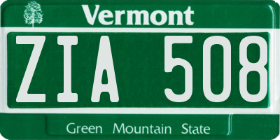 VT license plate ZIA508