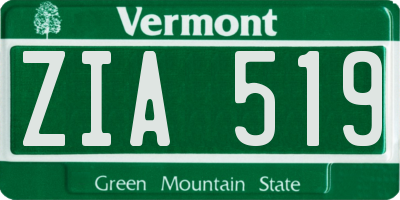 VT license plate ZIA519