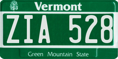 VT license plate ZIA528