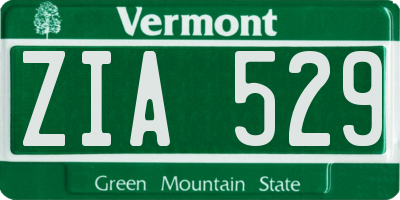 VT license plate ZIA529