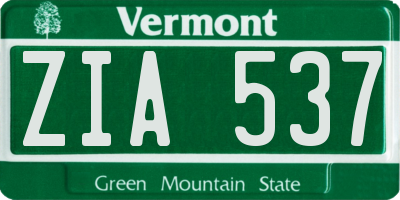 VT license plate ZIA537