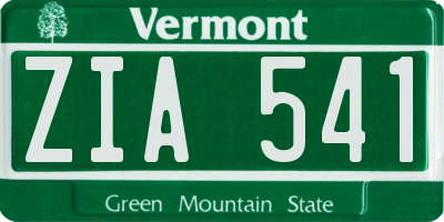 VT license plate ZIA541