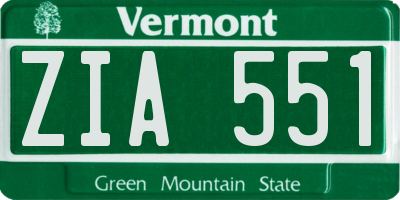 VT license plate ZIA551