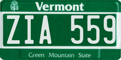 VT license plate ZIA559