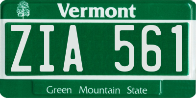 VT license plate ZIA561