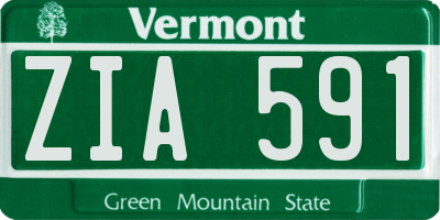 VT license plate ZIA591