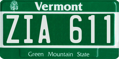 VT license plate ZIA611
