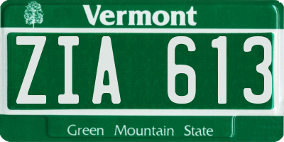 VT license plate ZIA613