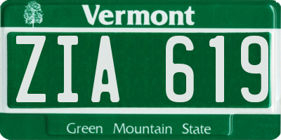 VT license plate ZIA619
