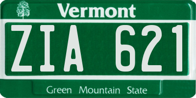 VT license plate ZIA621