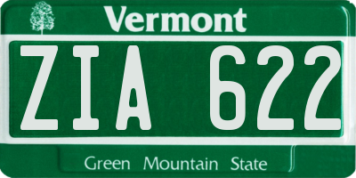 VT license plate ZIA622