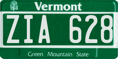 VT license plate ZIA628