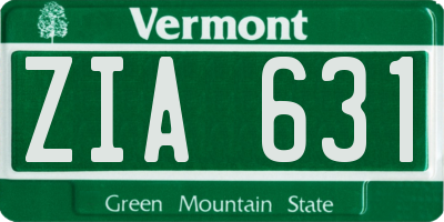 VT license plate ZIA631