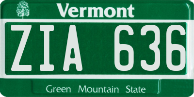 VT license plate ZIA636