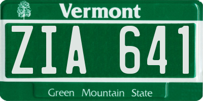 VT license plate ZIA641