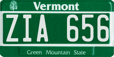 VT license plate ZIA656