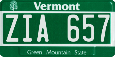 VT license plate ZIA657