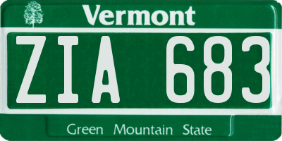 VT license plate ZIA683
