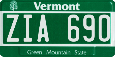 VT license plate ZIA690