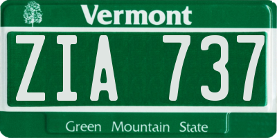 VT license plate ZIA737