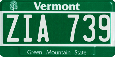 VT license plate ZIA739