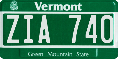 VT license plate ZIA740
