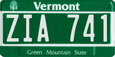 VT license plate ZIA741