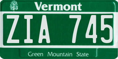 VT license plate ZIA745