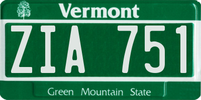 VT license plate ZIA751