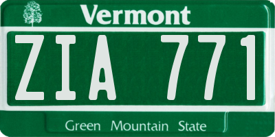 VT license plate ZIA771