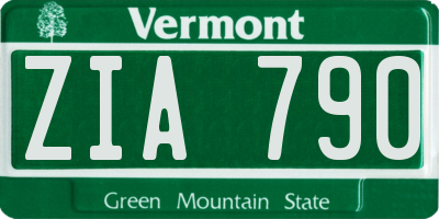 VT license plate ZIA790