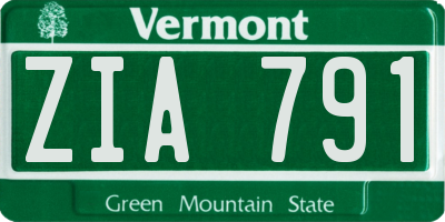 VT license plate ZIA791