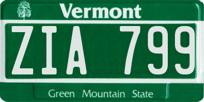 VT license plate ZIA799