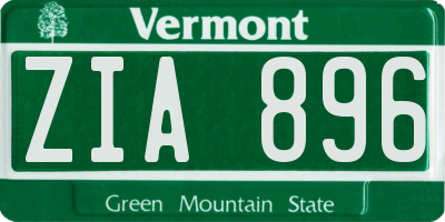 VT license plate ZIA896