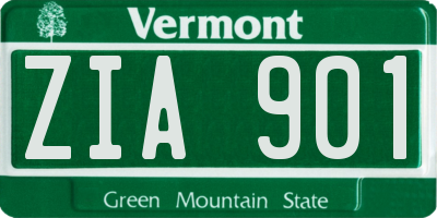 VT license plate ZIA901