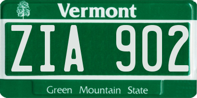 VT license plate ZIA902