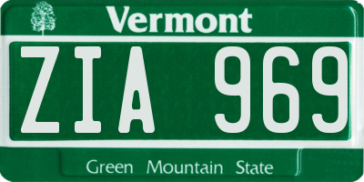 VT license plate ZIA969