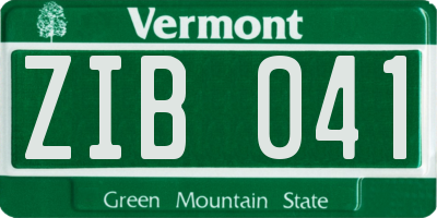 VT license plate ZIB041