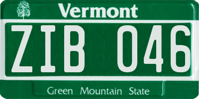 VT license plate ZIB046